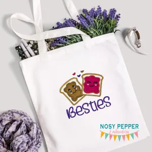 Besties applique machine embroidery design (4 sizes included) DIGITAL DOWNLOAD