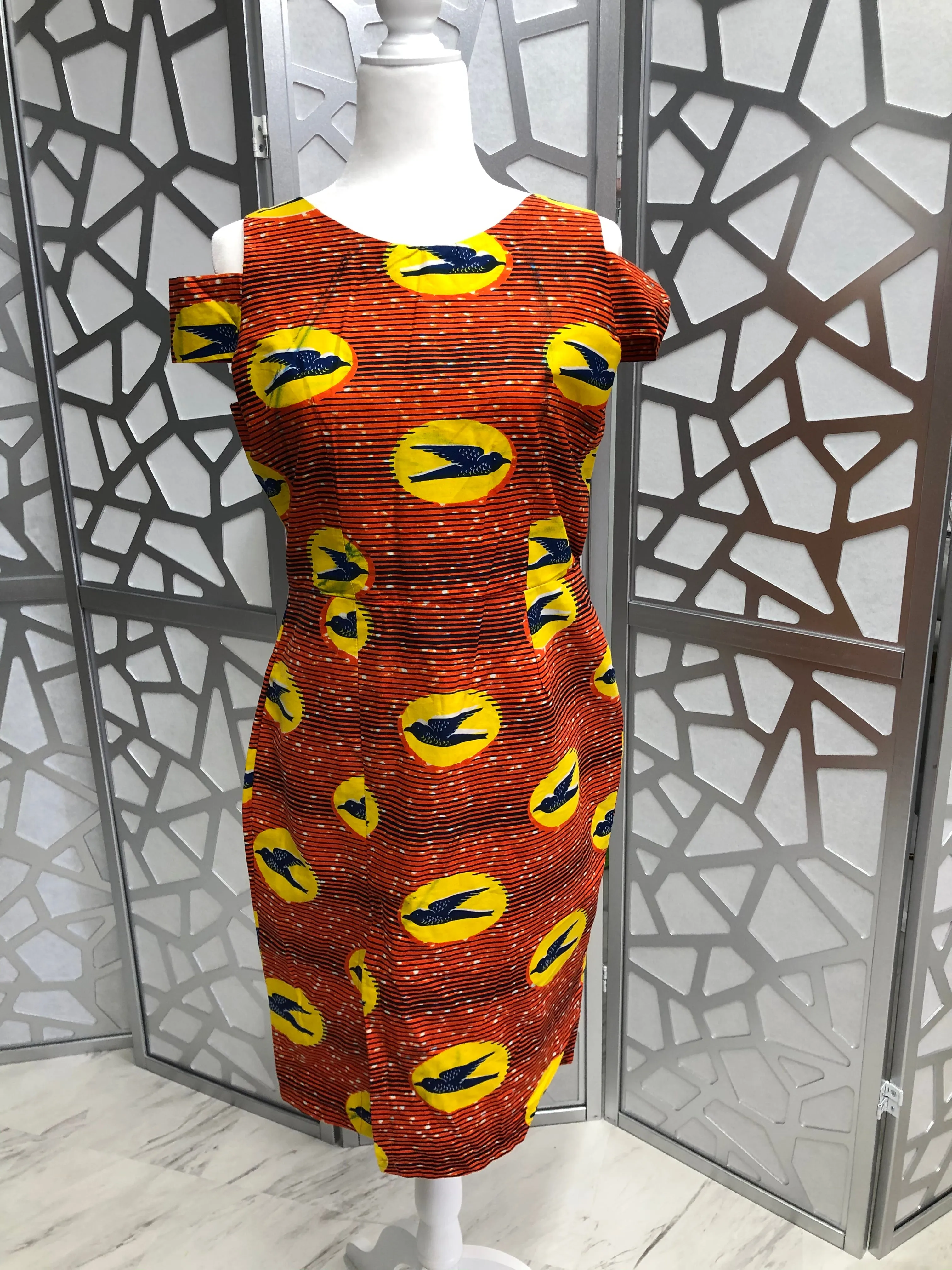 Bird Cold Shoulder Dress