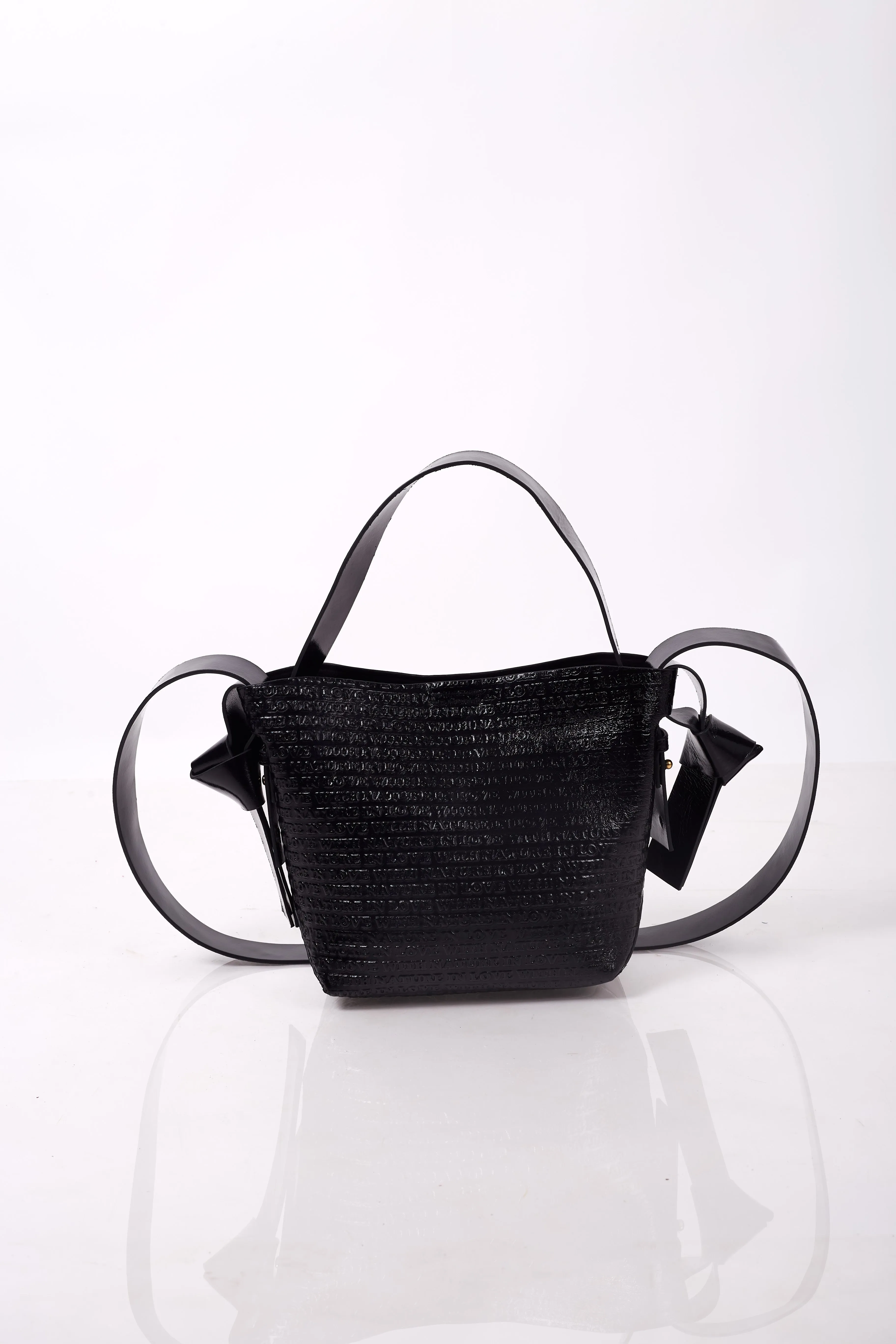 Black Knotty Crossbody Top Handle Bag