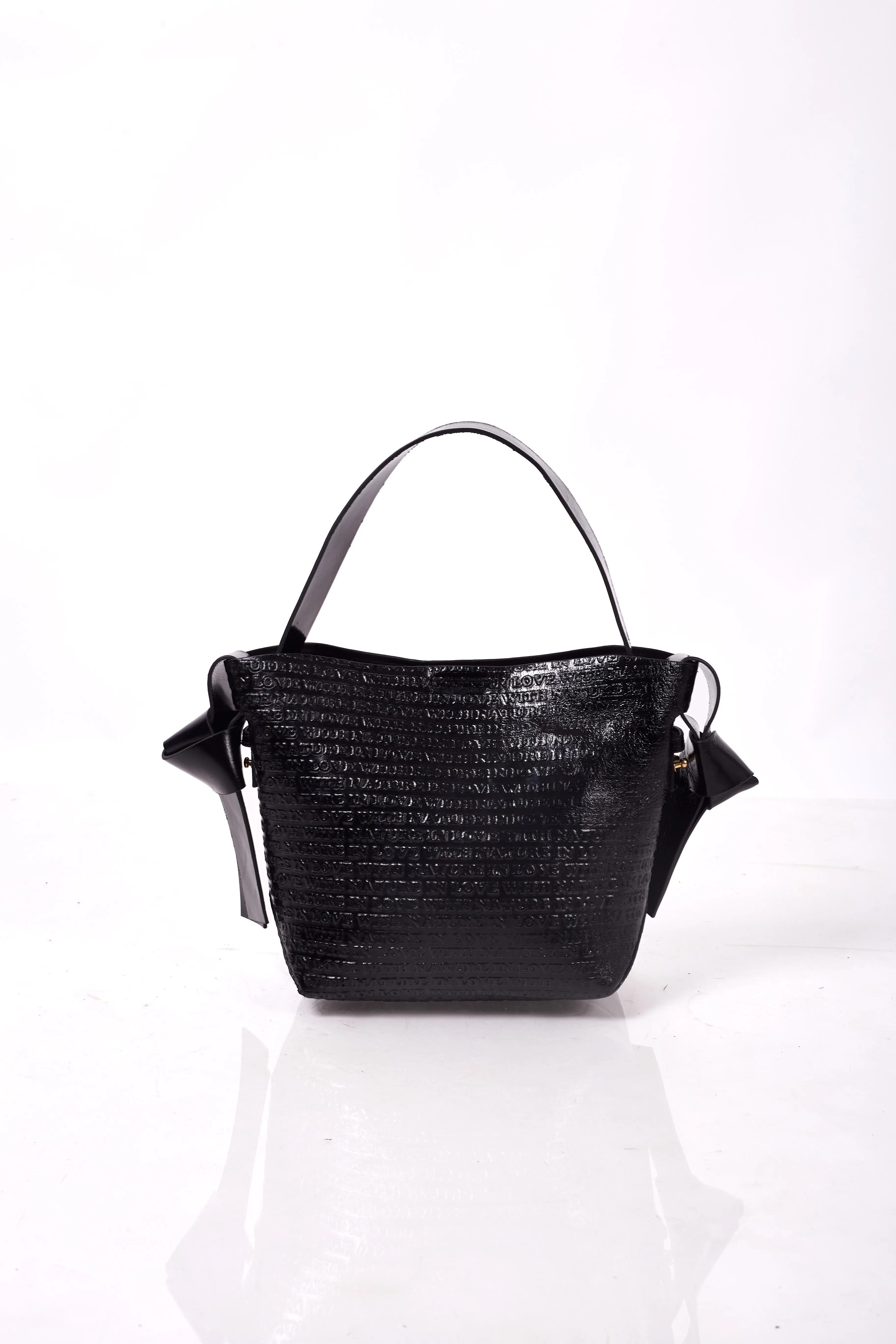 Black Knotty Crossbody Top Handle Bag