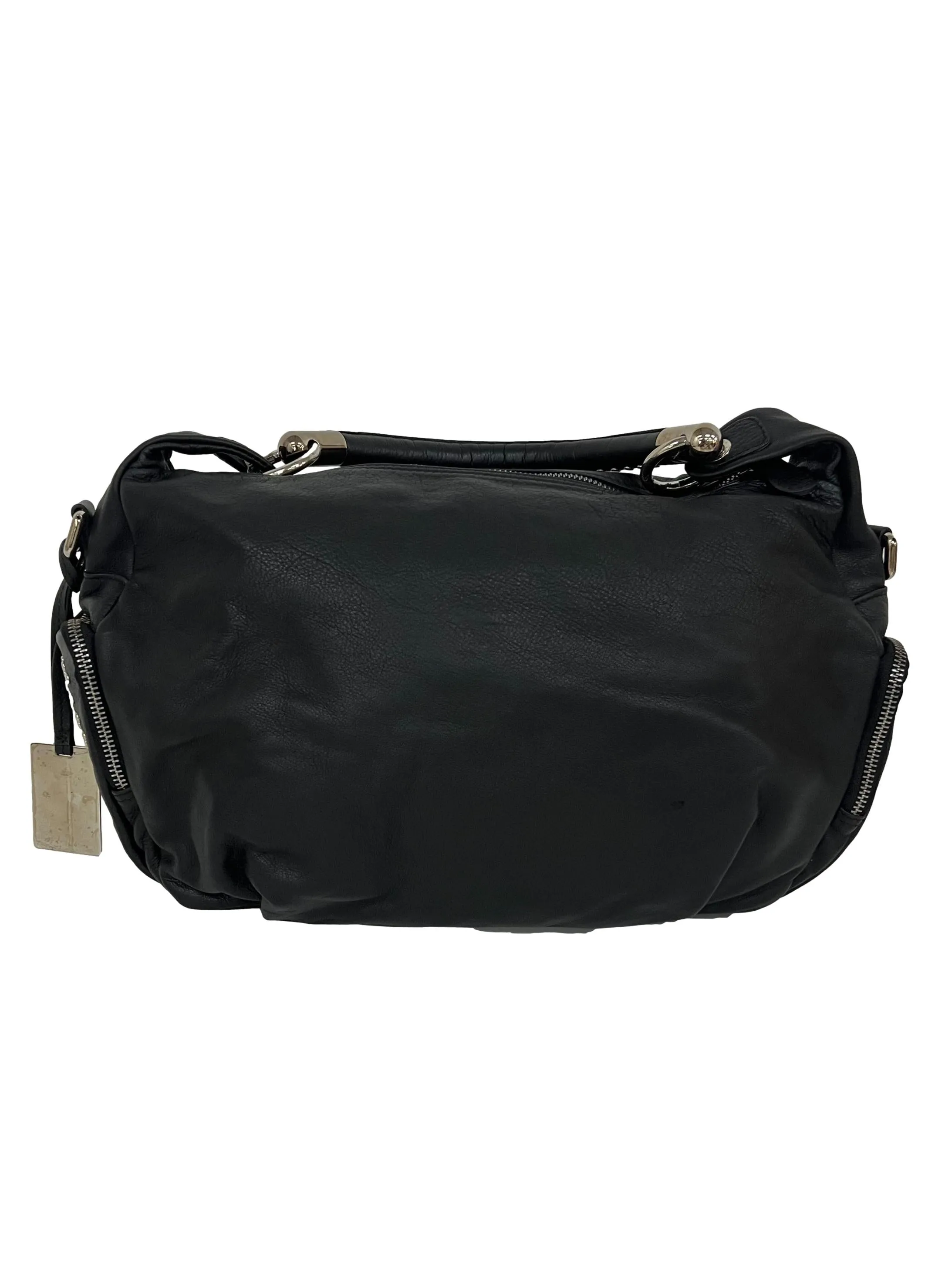 Black Leather Studded Shoulder Bag