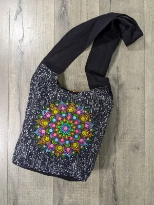 Black Shoulder Bag With Mandala
