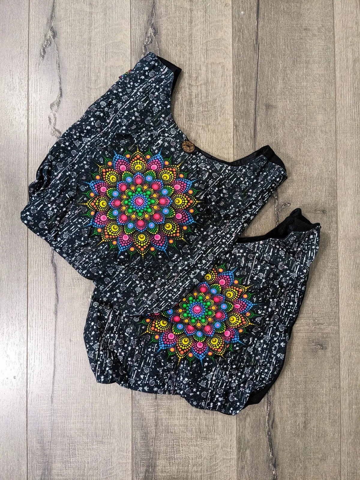Black Shoulder Bag With Mandala