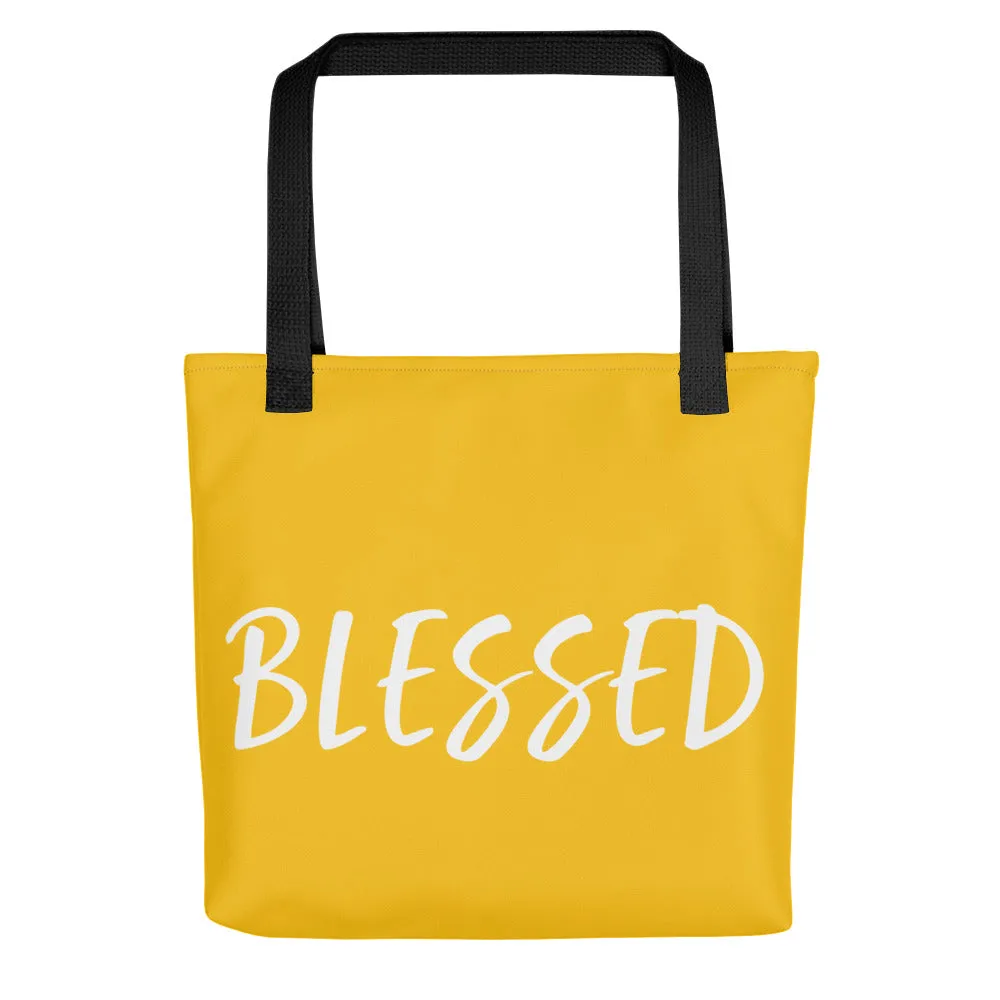BLESSED BY XCLUSIF POETIX BLUE & WHITE Tote bag