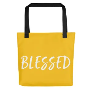 BLESSED BY XCLUSIF POETIX BLUE & WHITE Tote bag