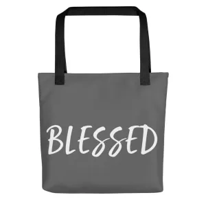BLESSED BY XCLUSIF POETIX GREY & WHITE Tote bag
