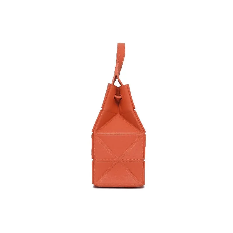 Block Small Foldable Handbag - Orange