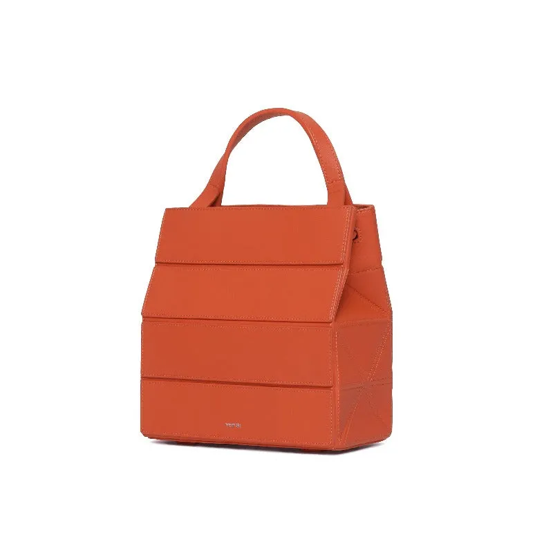 Block Small Foldable Handbag - Orange