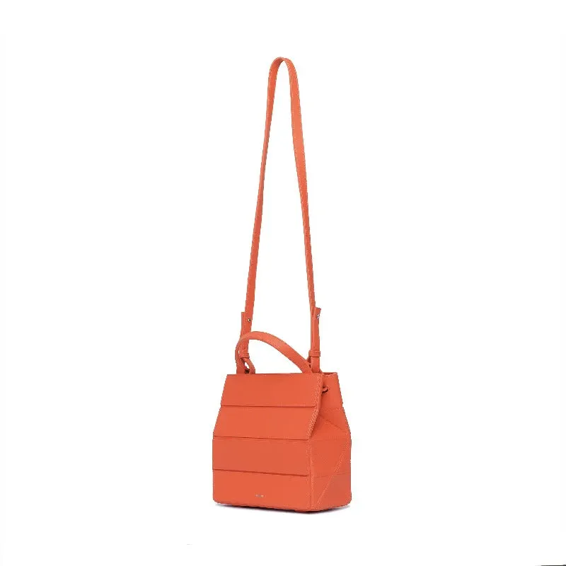 Block Small Foldable Handbag - Orange