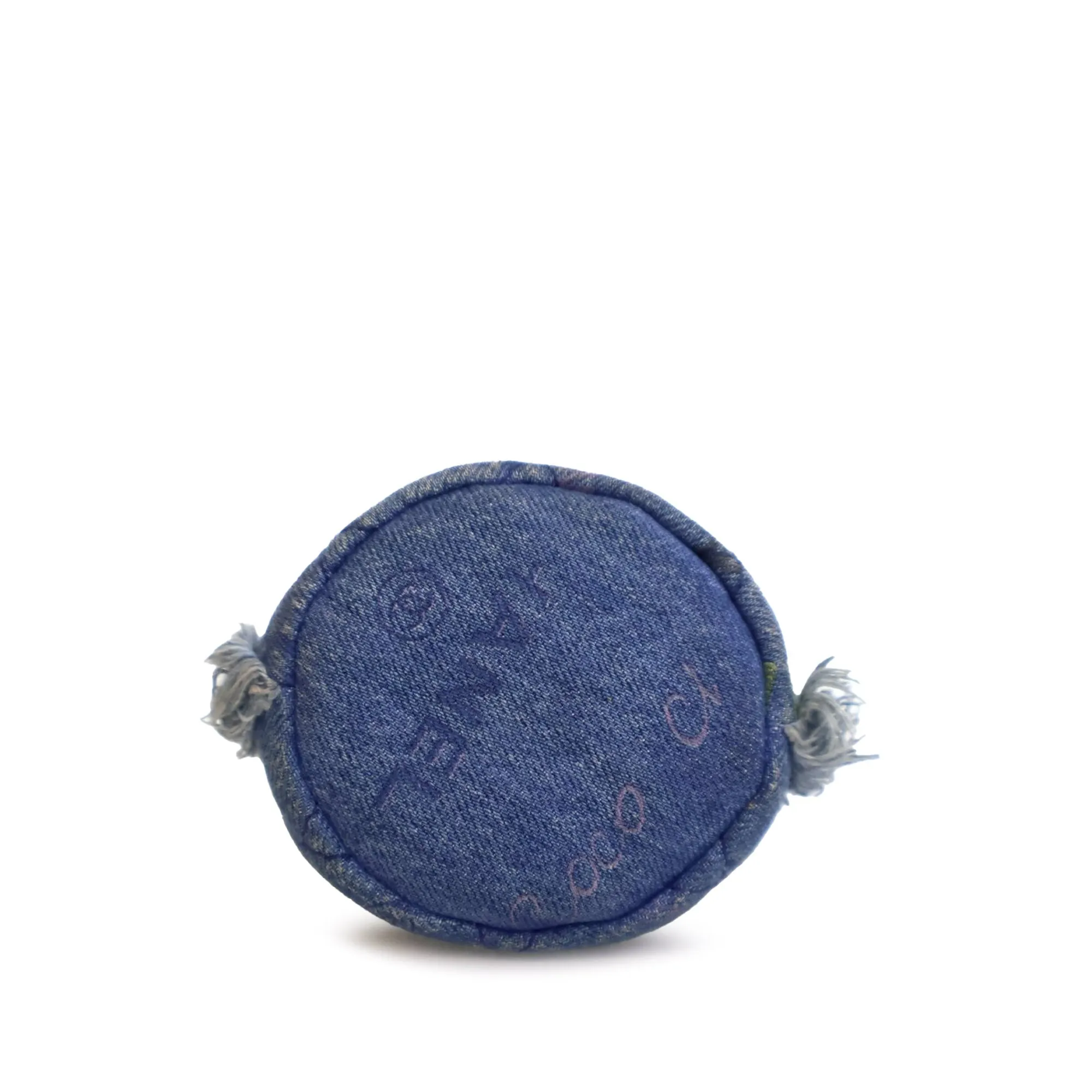 Blue Chanel Mini Denim Mood Bucket with Chain