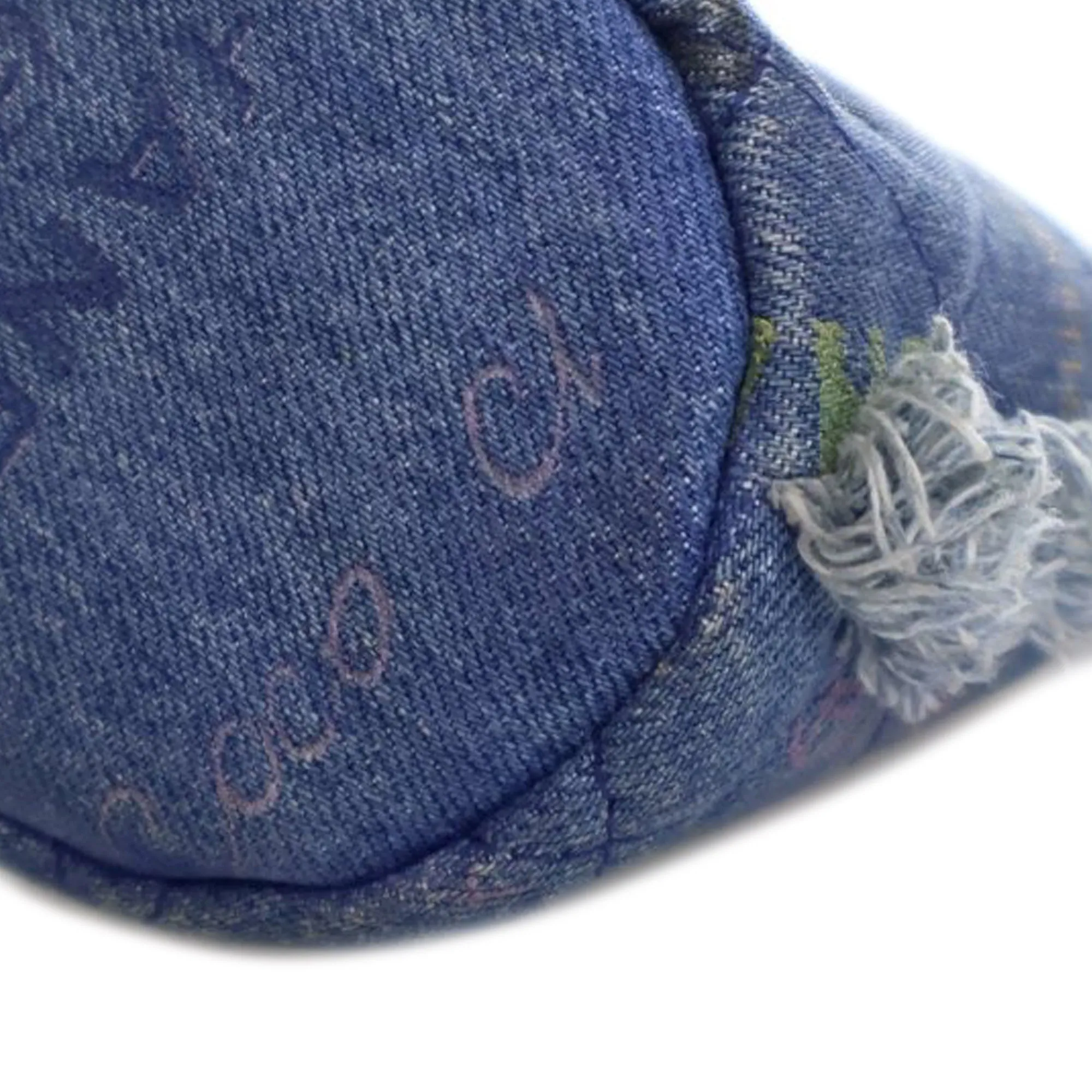 Blue Chanel Mini Denim Mood Bucket with Chain