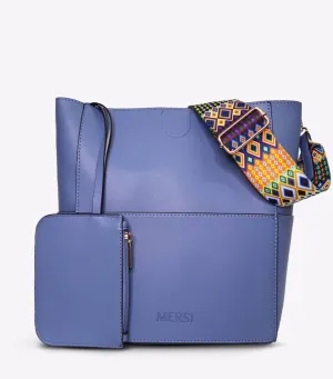 Blue Demi Bucket Bag | Vegan Leather Handbag | She She's Closet