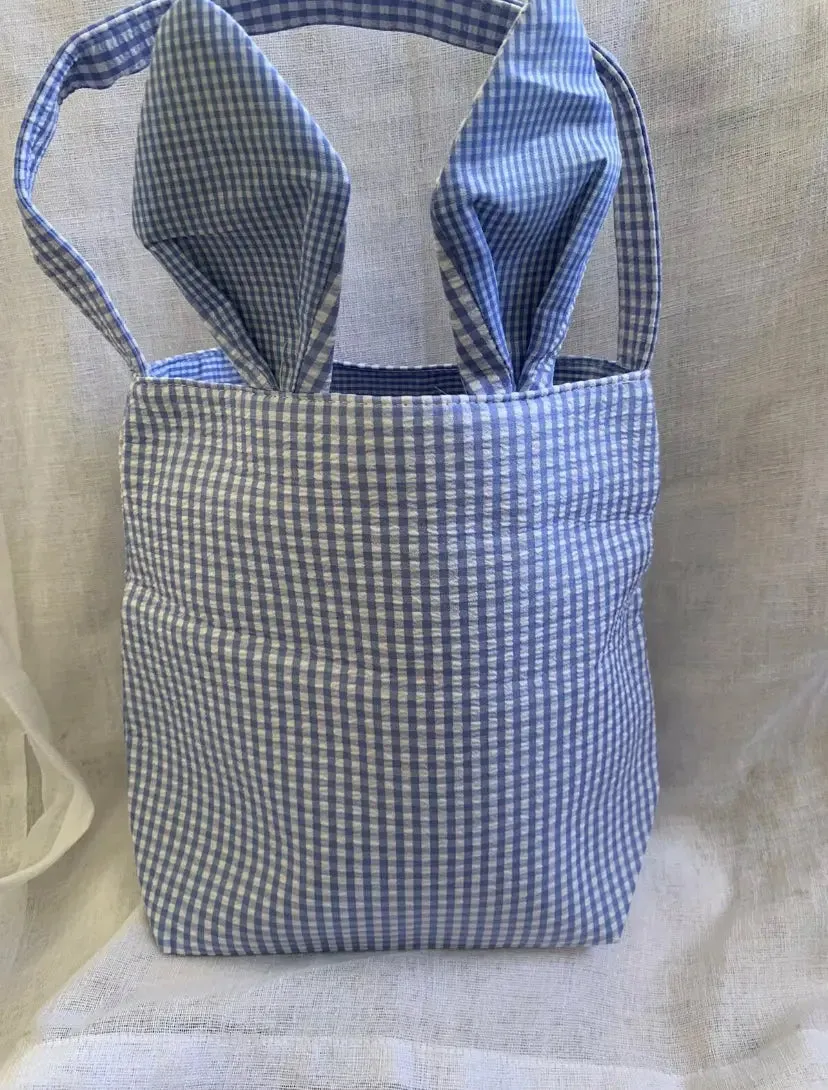 Blue  Easter Basket Bunny Gift Bags / Bucket plain x 1 pc