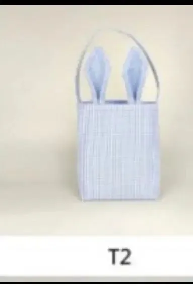 Blue  Easter Basket Bunny Gift Bags / Bucket plain x 1 pc
