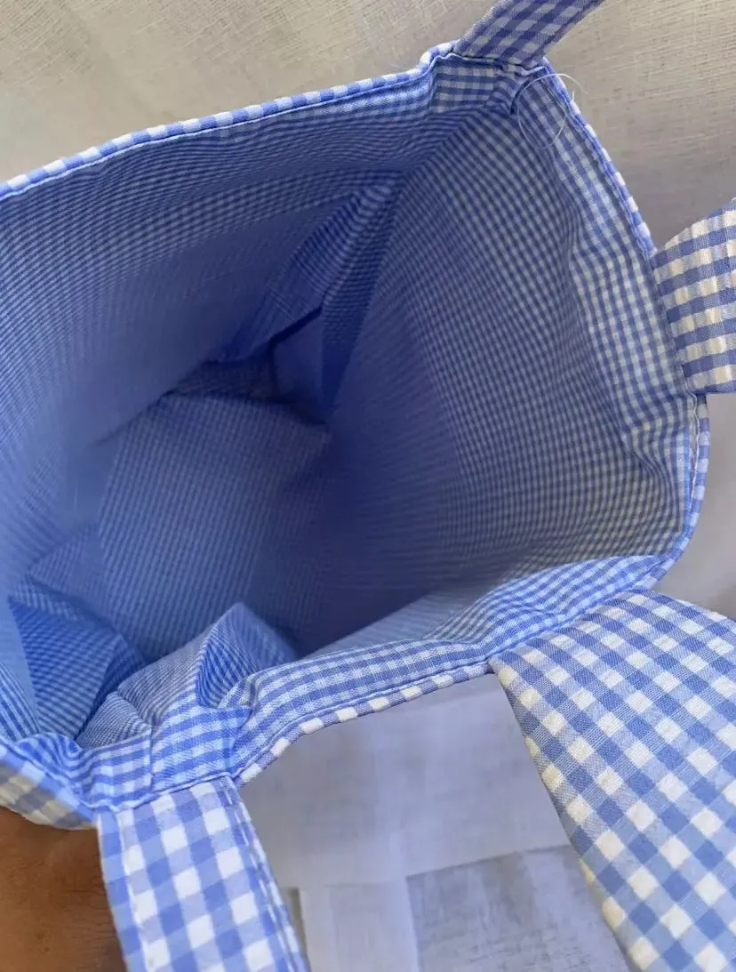 Blue  Easter Basket Bunny Gift Bags / Bucket plain x 1 pc
