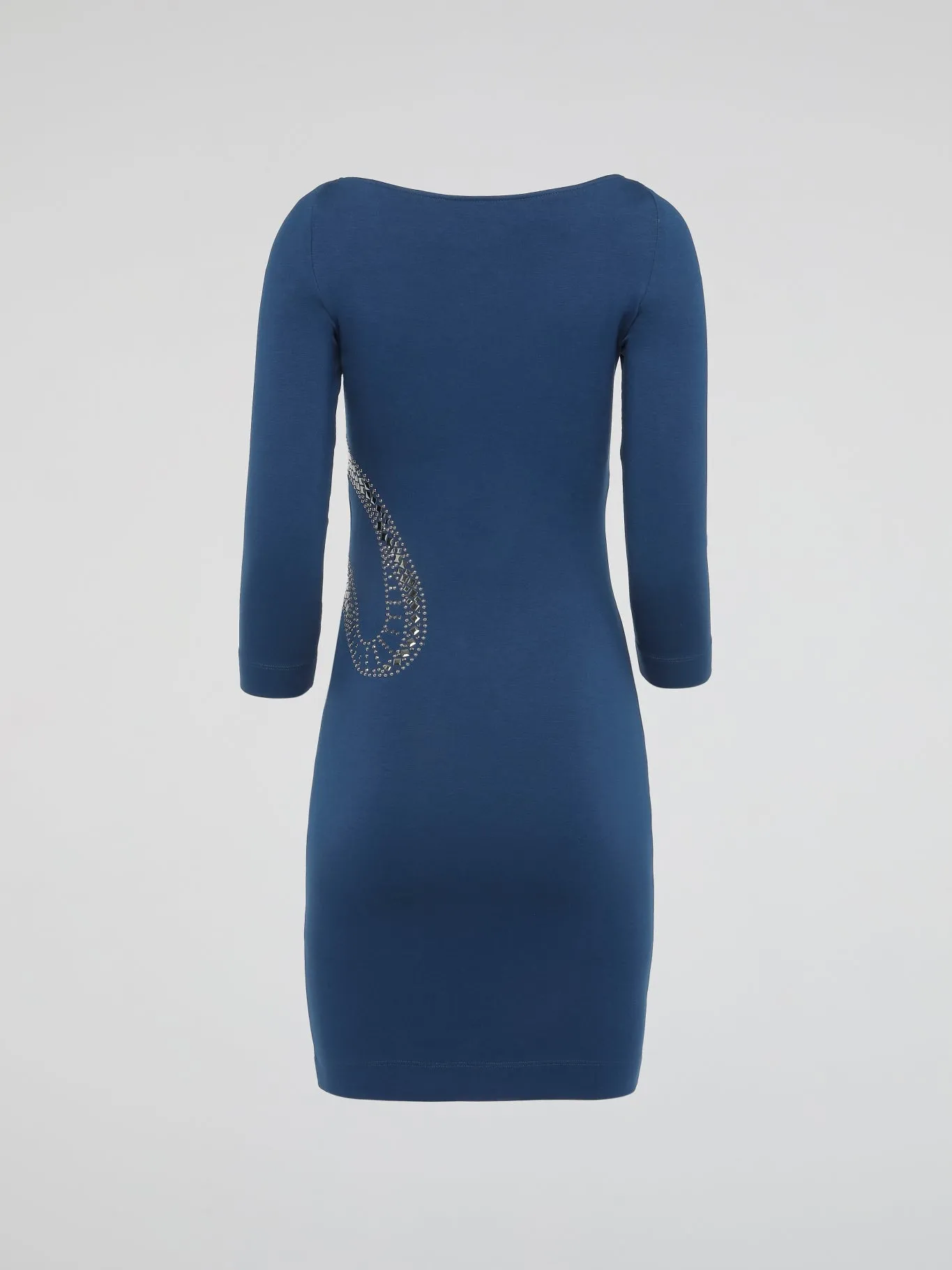 Blue Serpent Embellished Bodycon Dress
