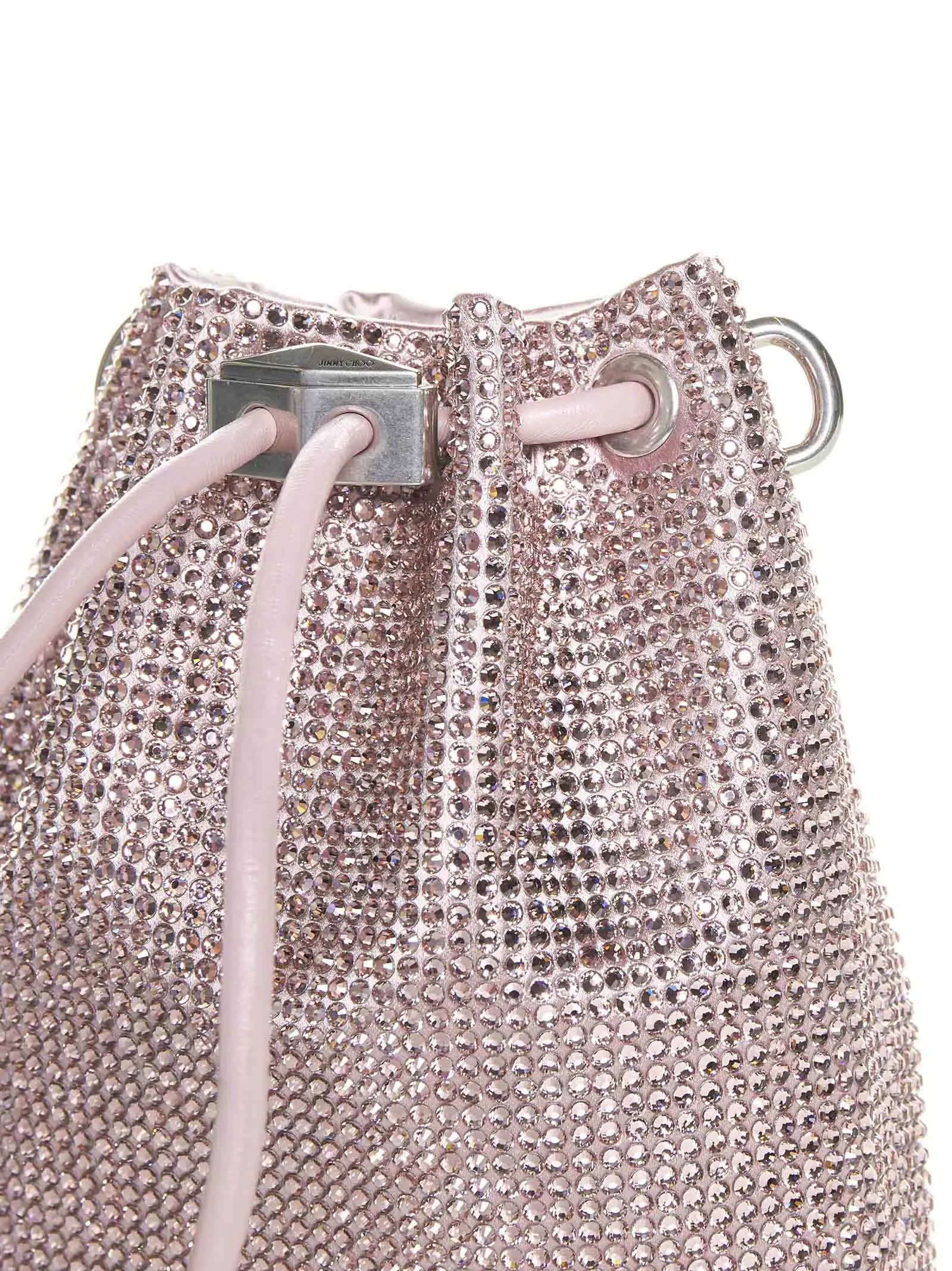 Bon Bon rhinestone satin mini bucket bag