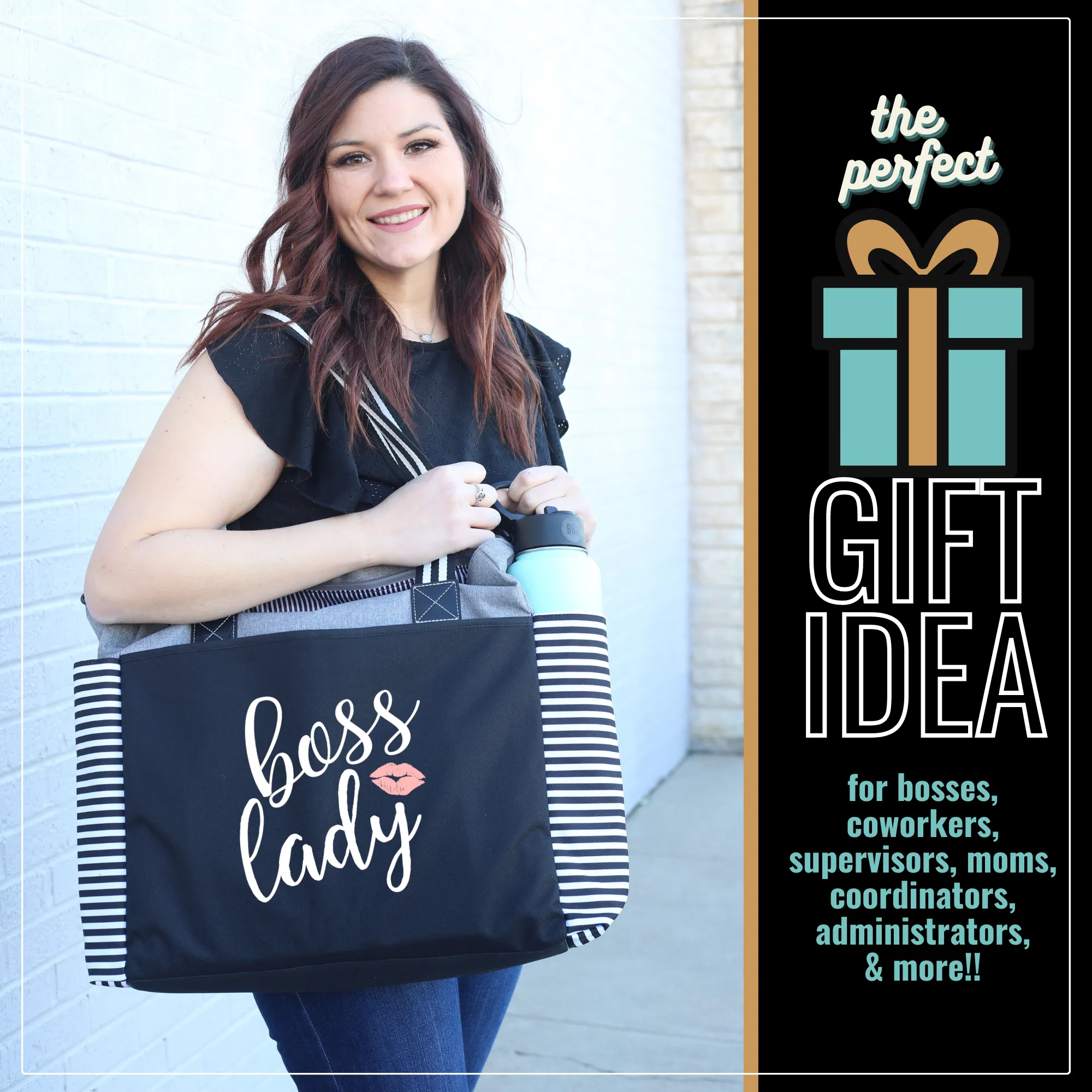 Boss Lady LouLou Gray Tote Bag for Bosses