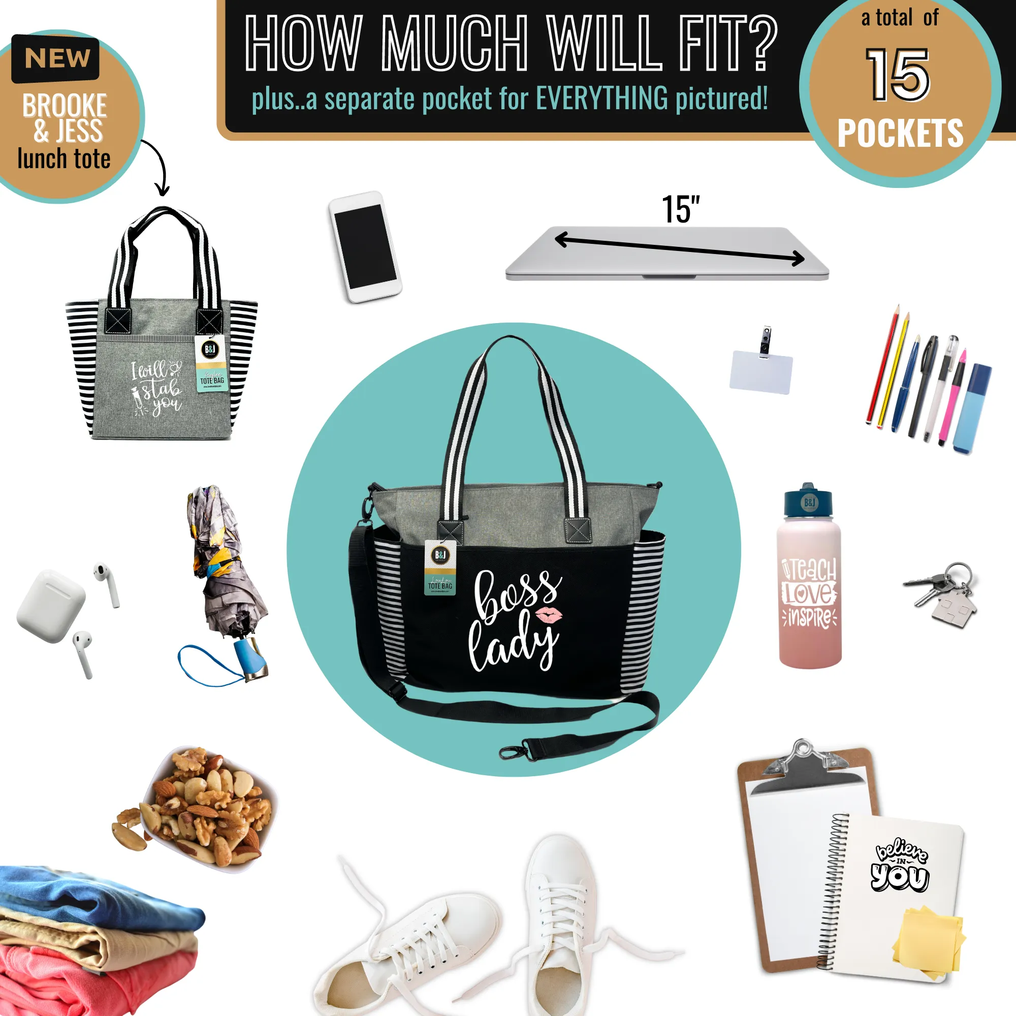 Boss Lady LouLou Gray Tote Bag for Bosses