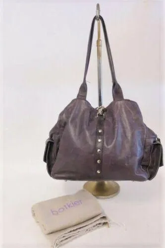 Botkier Holster Bag Purple Studded Leather Multi-Pocket Medium Shoulder Bag