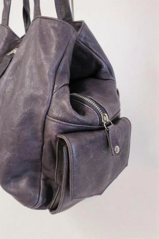 Botkier Holster Bag Purple Studded Leather Multi-Pocket Medium Shoulder Bag