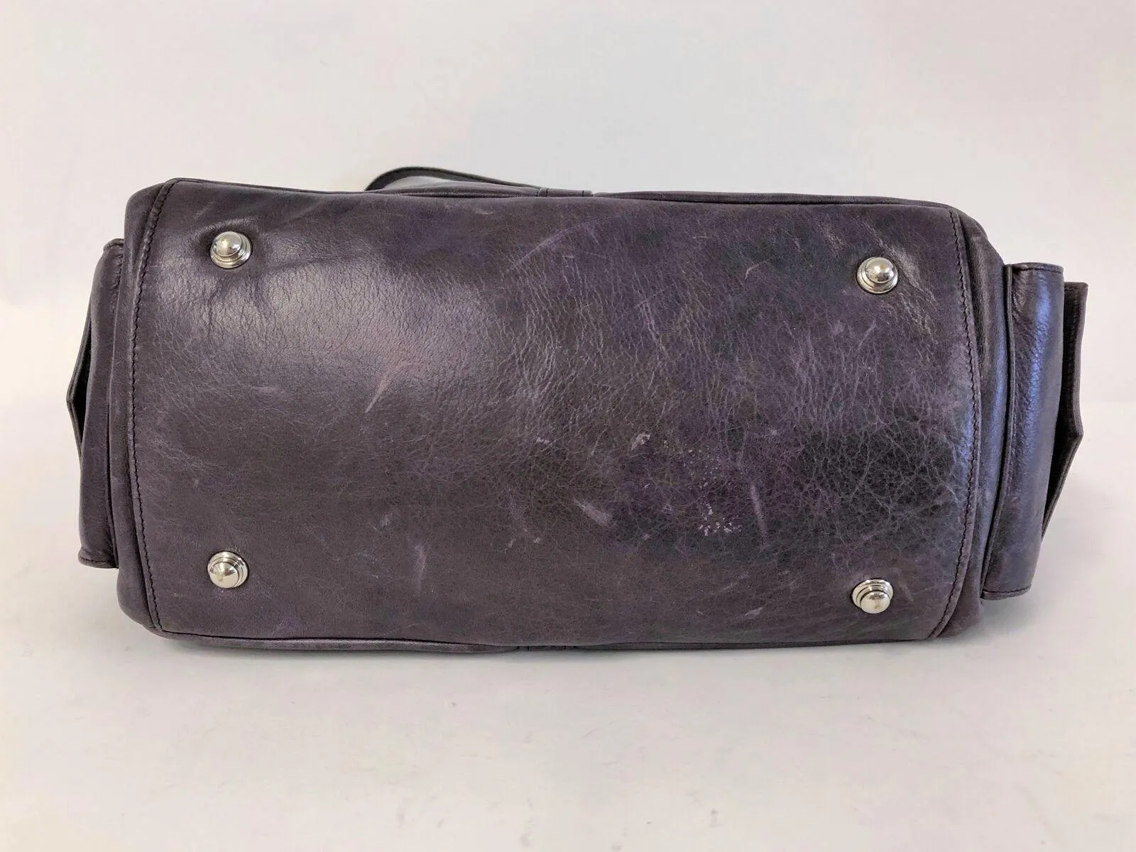 Botkier Holster Bag Purple Studded Leather Multi-Pocket Medium Shoulder Bag