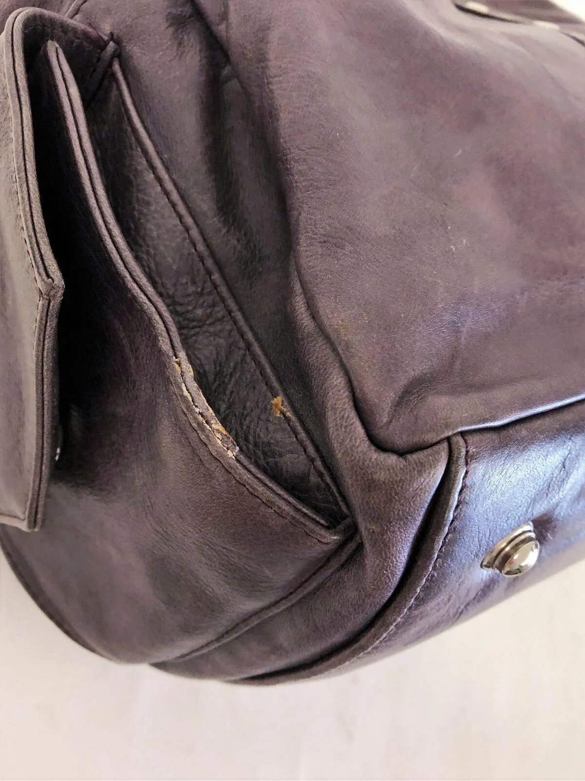 Botkier Holster Bag Purple Studded Leather Multi-Pocket Medium Shoulder Bag