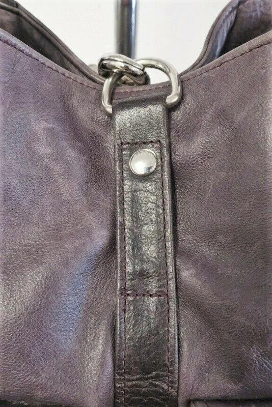 Botkier Holster Bag Purple Studded Leather Multi-Pocket Medium Shoulder Bag