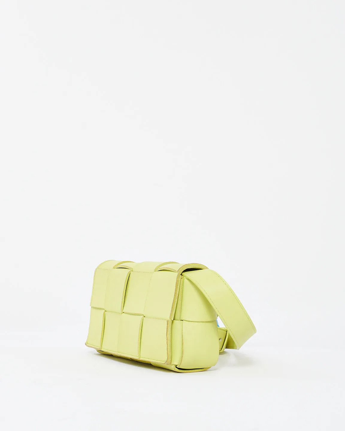 Bottega Neon Green Leather Mini Cassette Bag