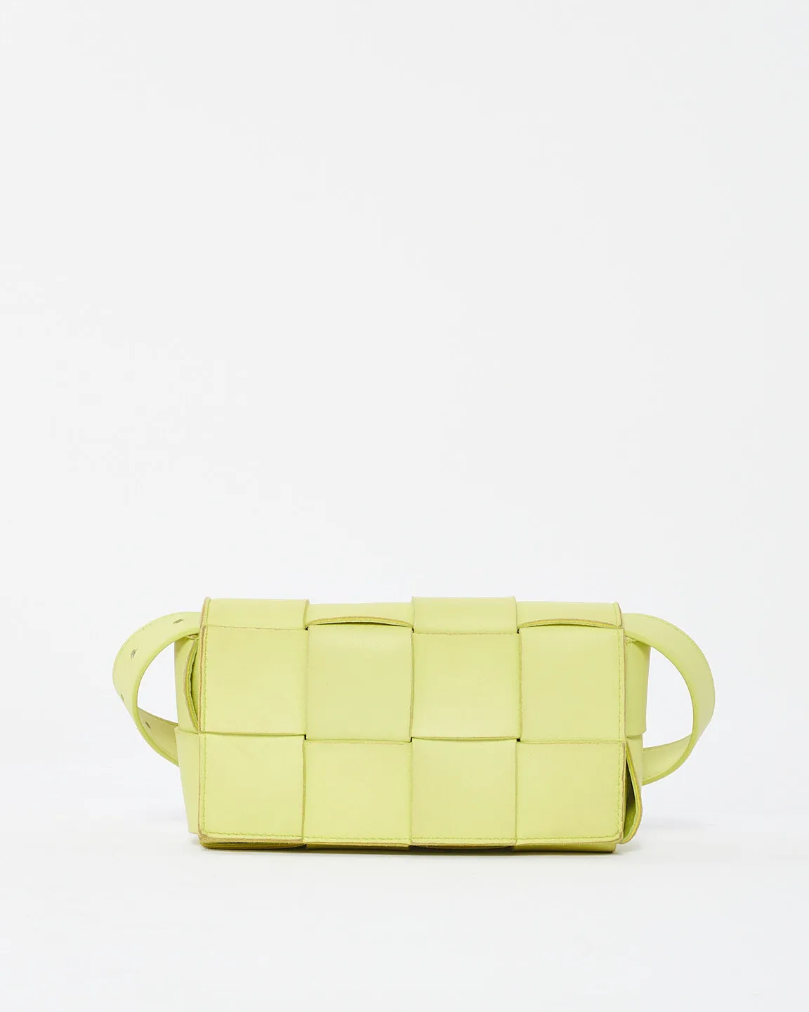 Bottega Neon Green Leather Mini Cassette Bag