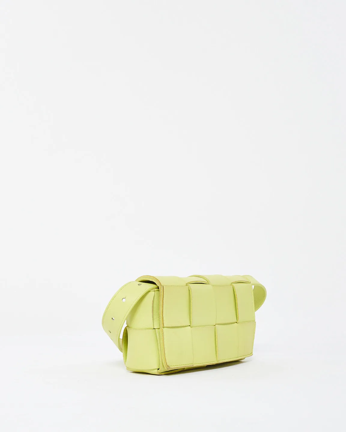 Bottega Neon Green Leather Mini Cassette Bag