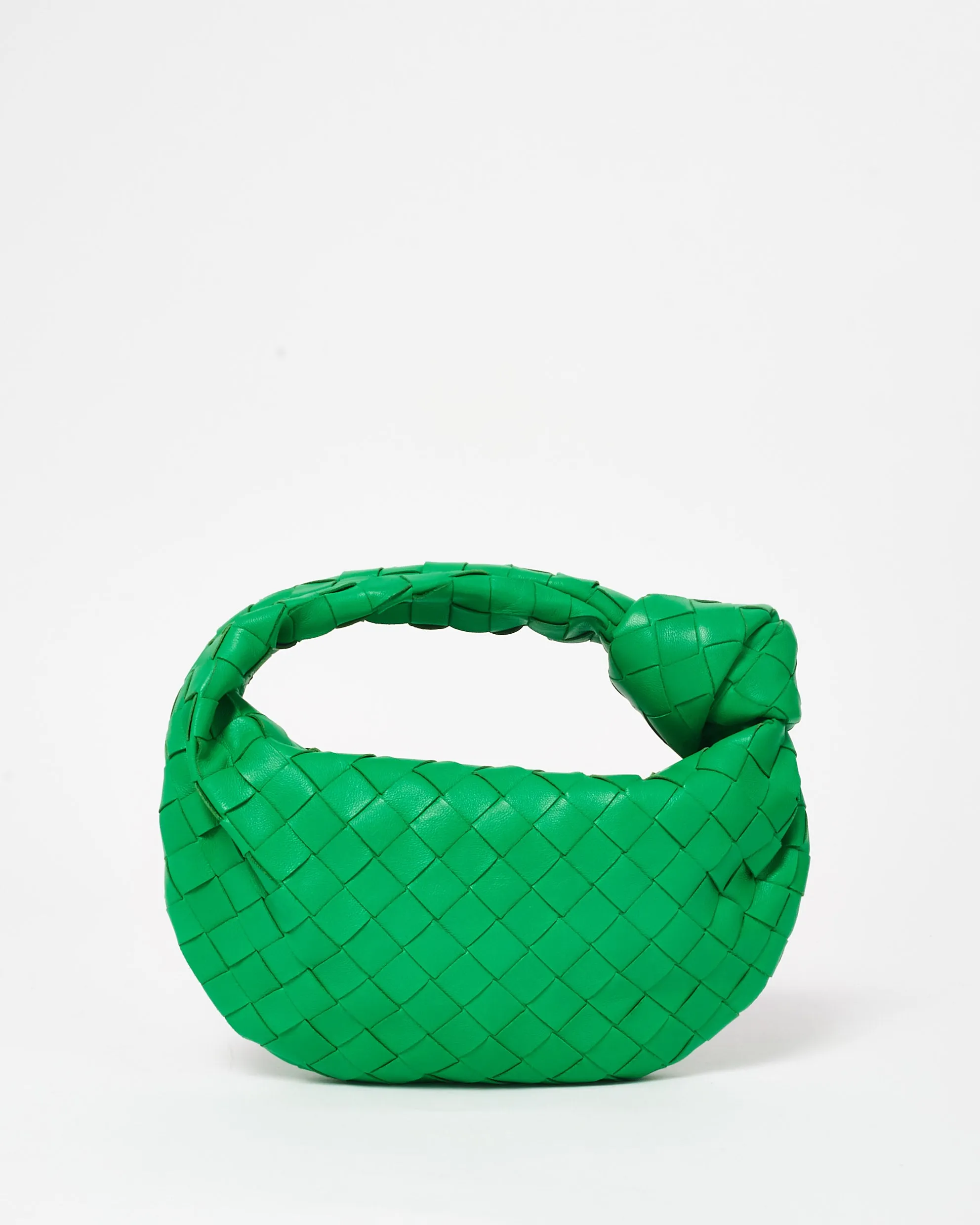 Bottega Veneta Parakeet Green Intrecciato Leather Mini Jodie Bag