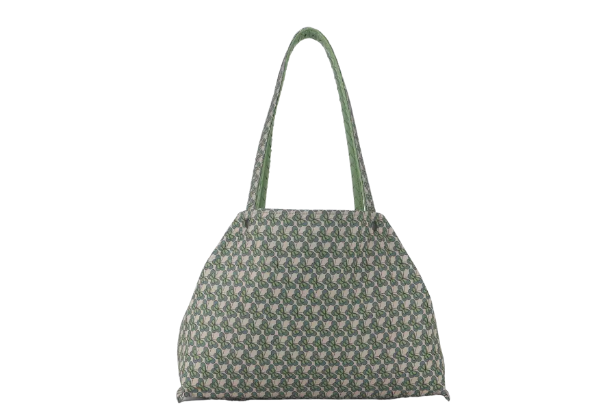 BOTTEGA VENETA REVERSIBLE TOTE (547380) ALOEMINT GREEN LEATHER WITH BUTTERFLY PATTERN WITH DUST COVER