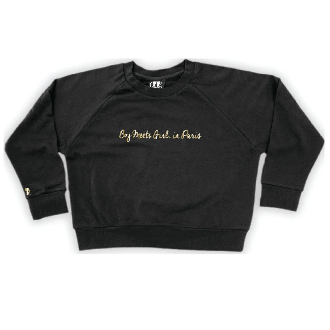 Boy Meets Girl® in Paris Black Crop Sweatshirt