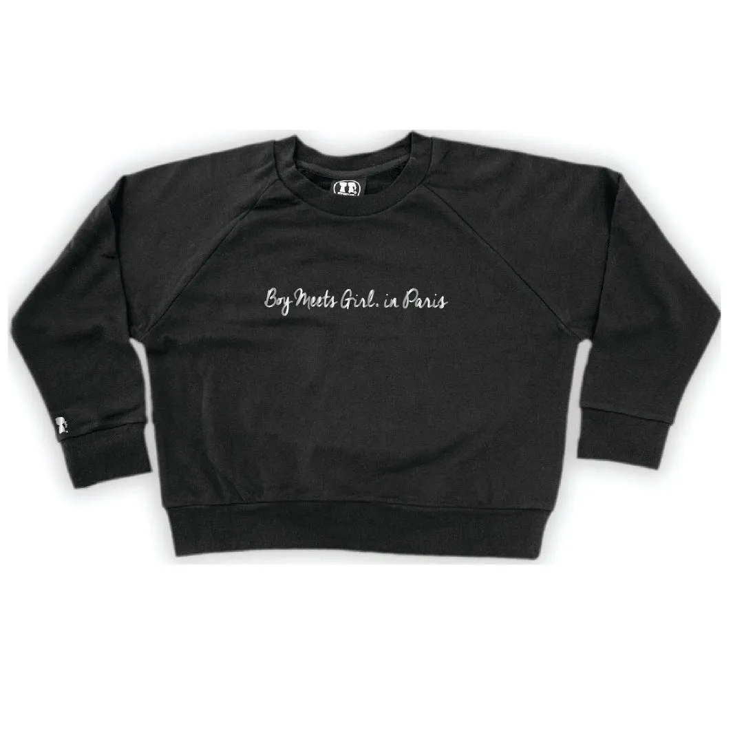 Boy Meets Girl® in Paris Black Crop Sweatshirt