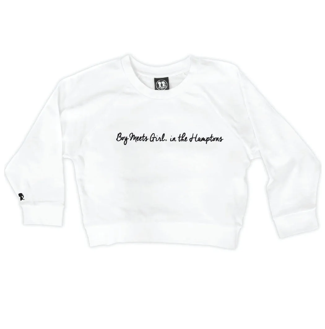 Boy Meets Girl® in the Hamptons White Crop Sweatshirt