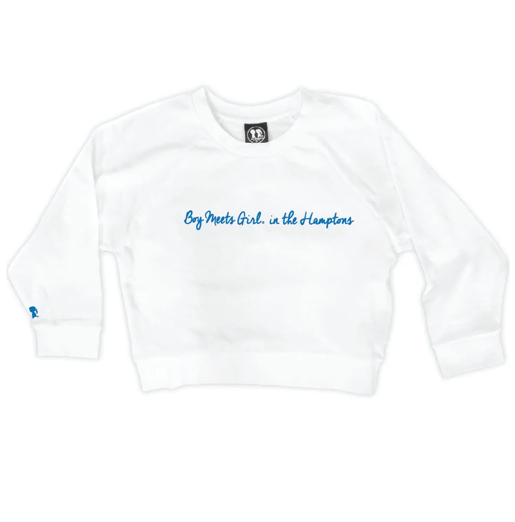 Boy Meets Girl® in the Hamptons White Crop Sweatshirt