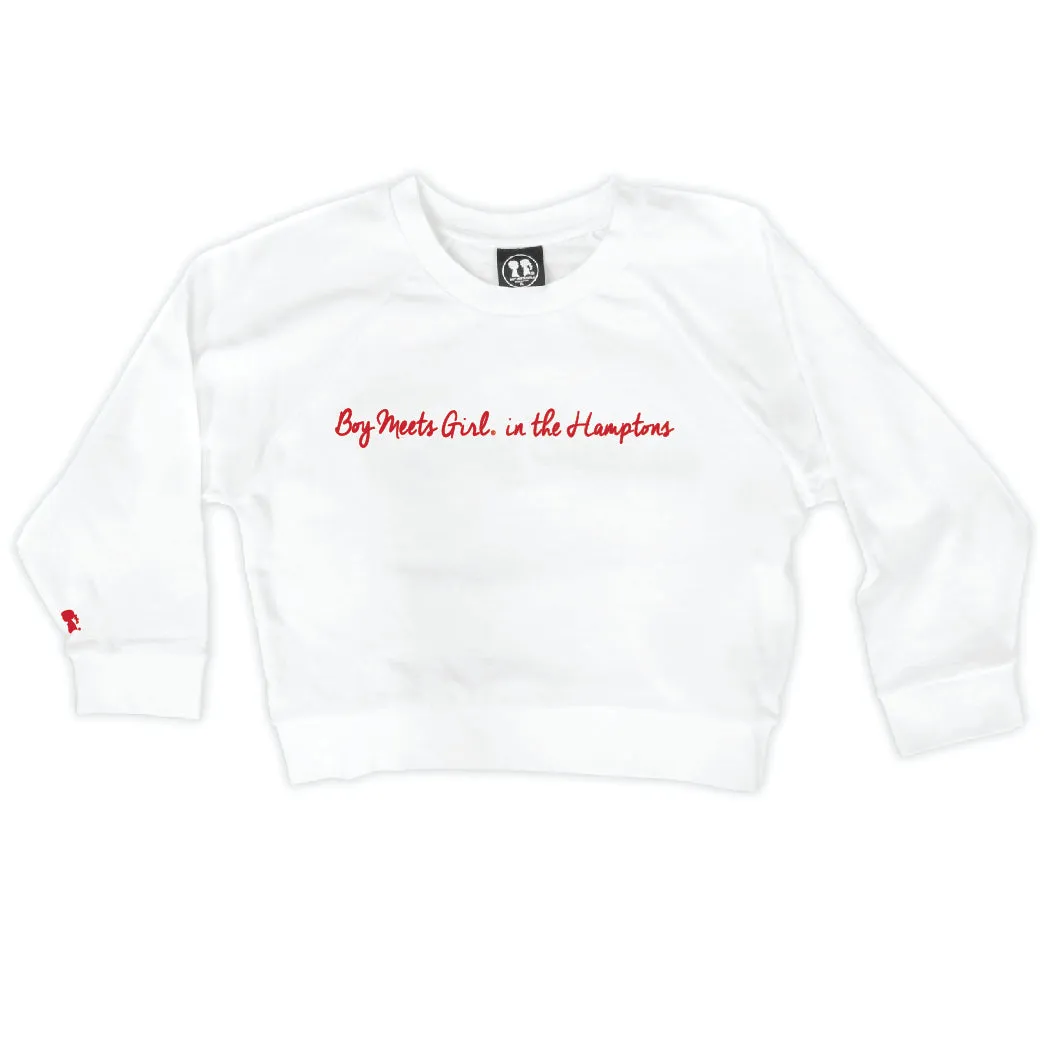 Boy Meets Girl® in the Hamptons White Crop Sweatshirt