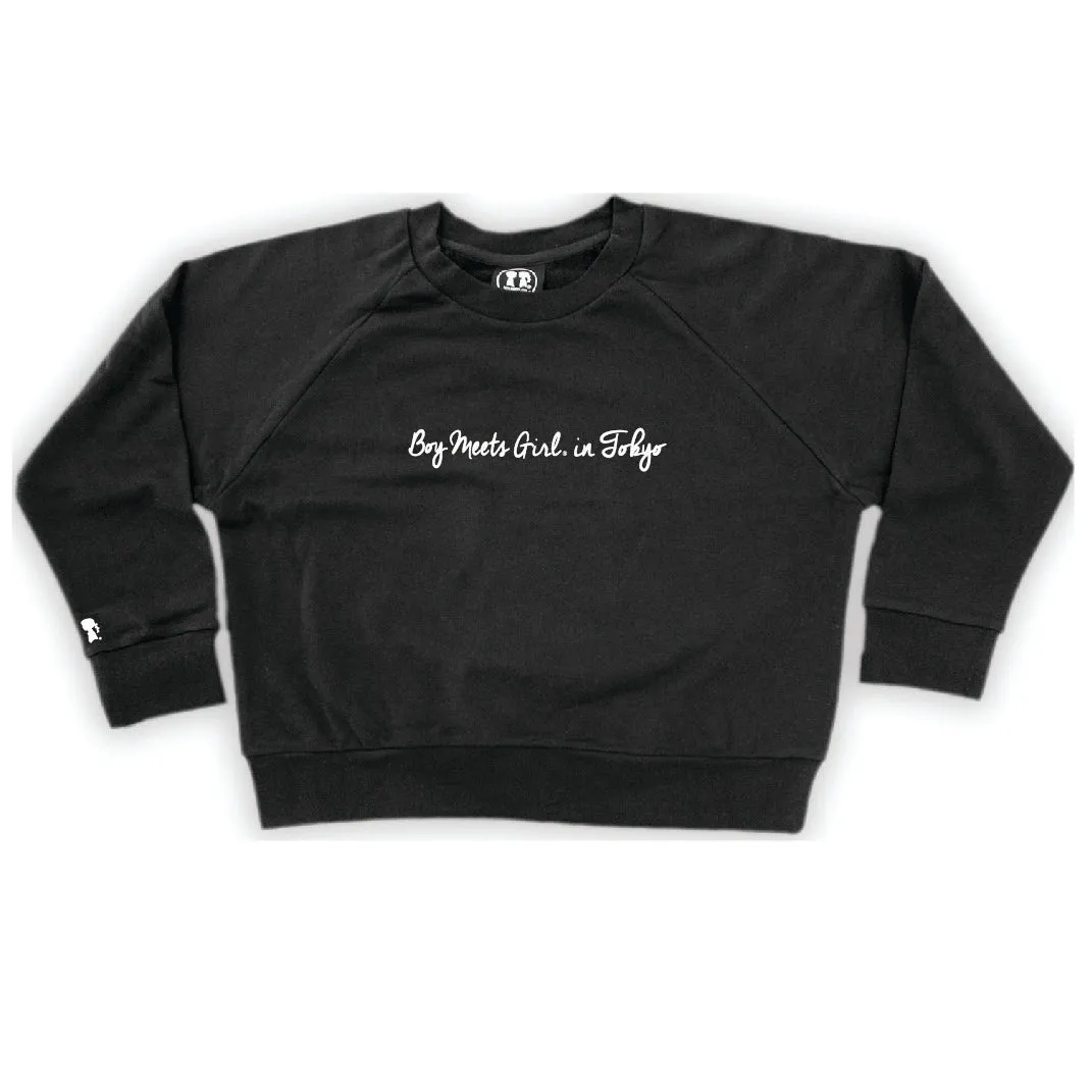 Boy Meets Girl® in Tokyo Black Crop Sweatshirt