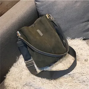 Brand design luxury ladies bucket PU shoulder bag single shoulder large capacity messenger broadband female solid color handbag