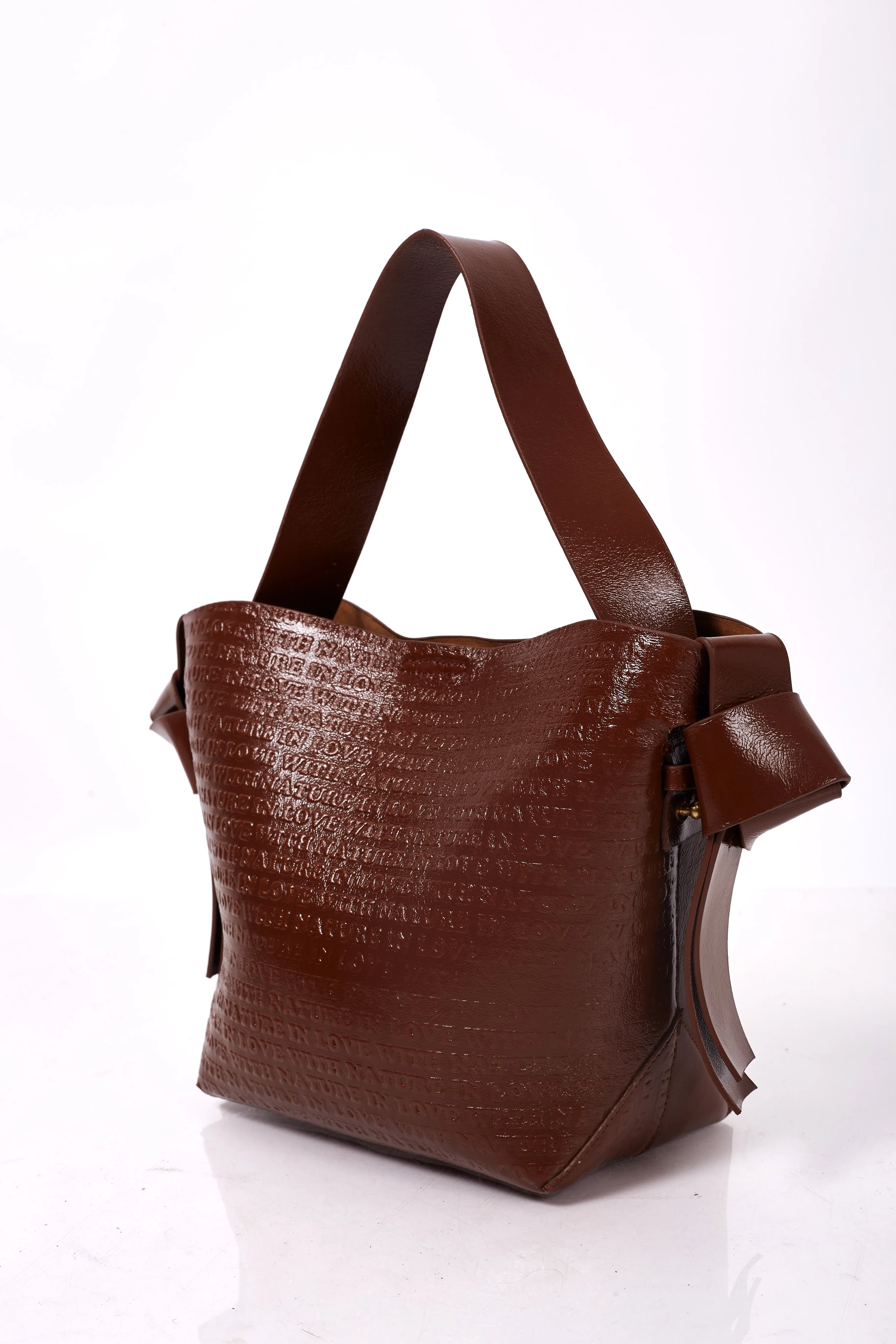 Brown Knotty Crossbody Top Handle Bag