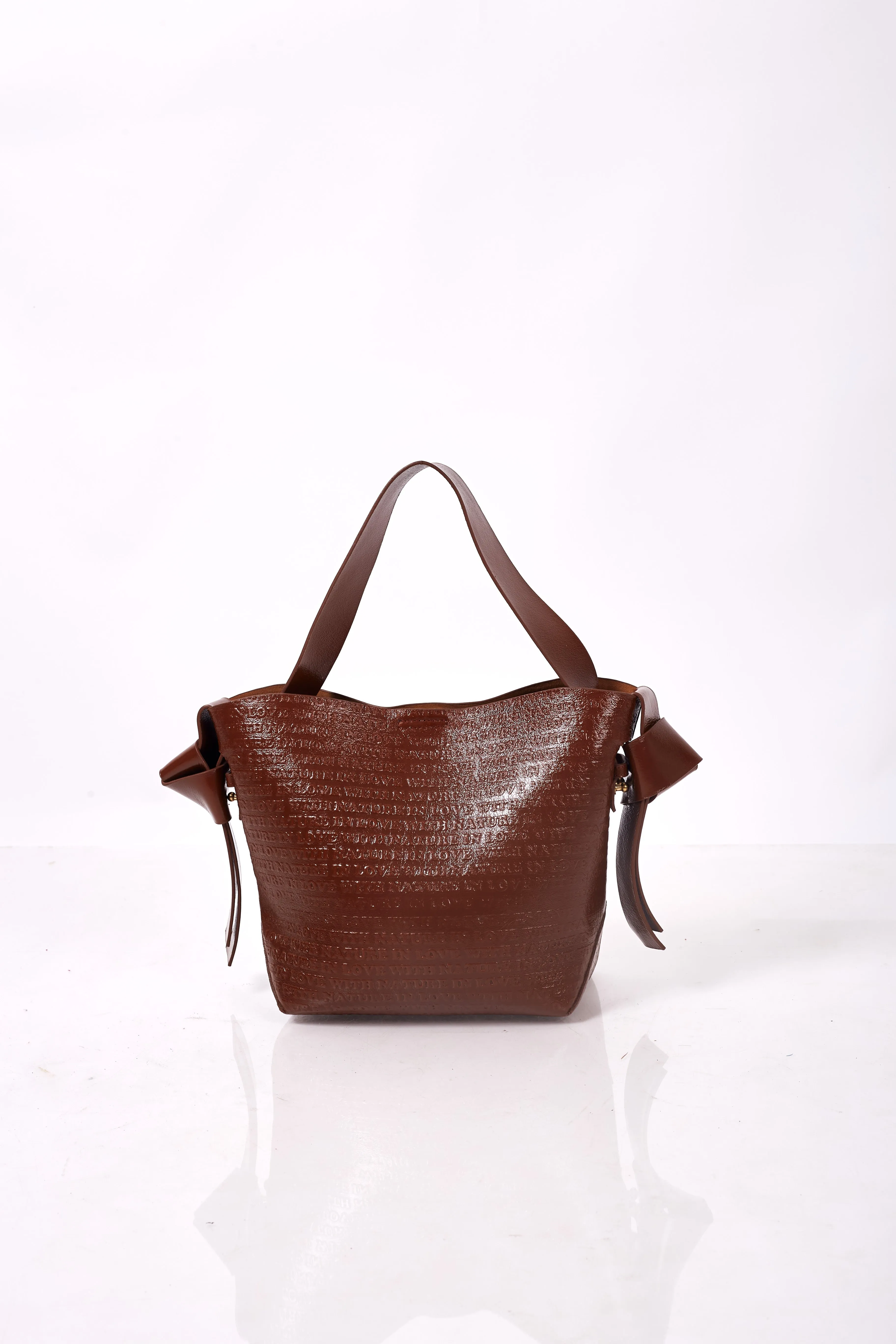Brown Knotty Crossbody Top Handle Bag