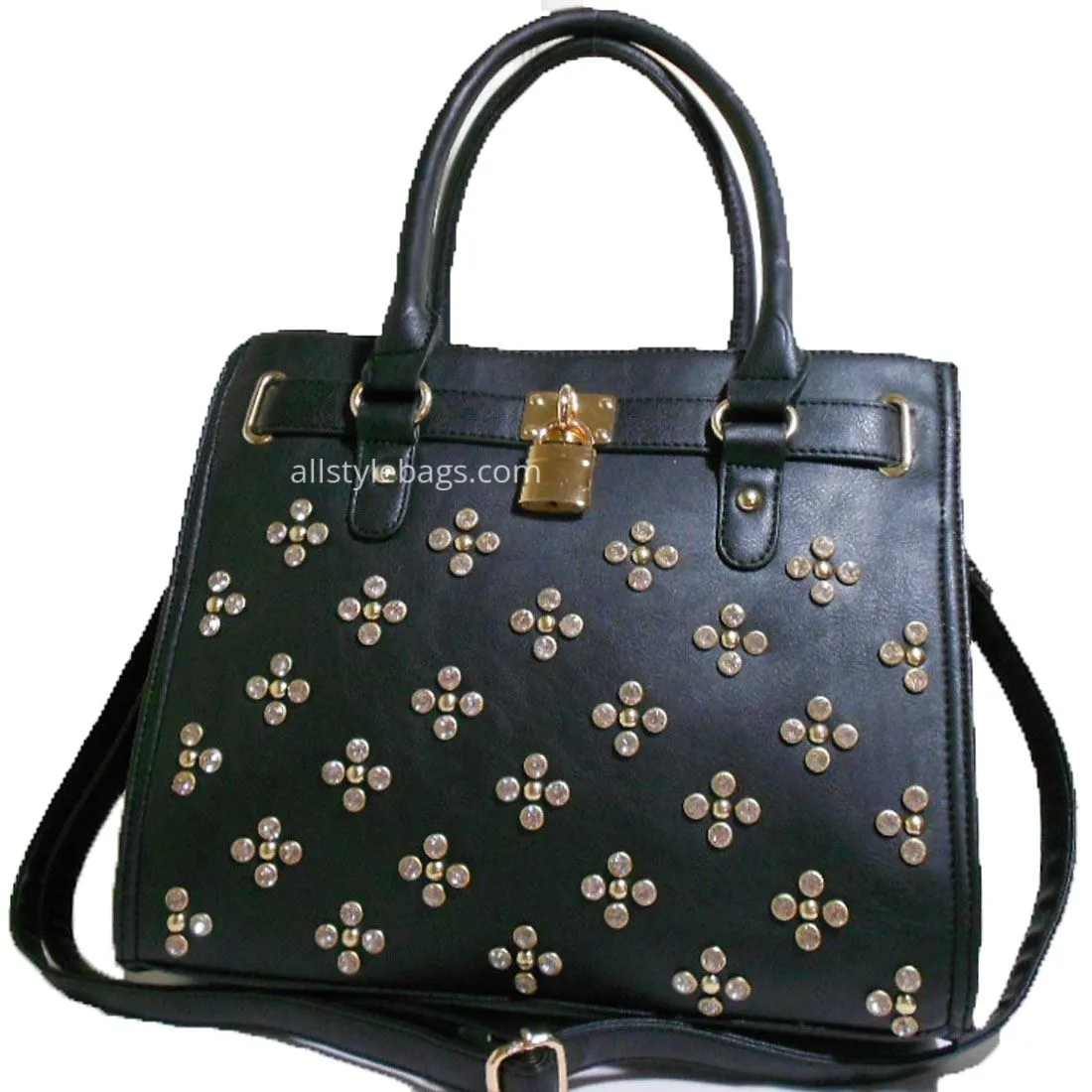 brown taupe LOEM lock Rhinestone Studs Shoulder bag handbag Designer Inspired