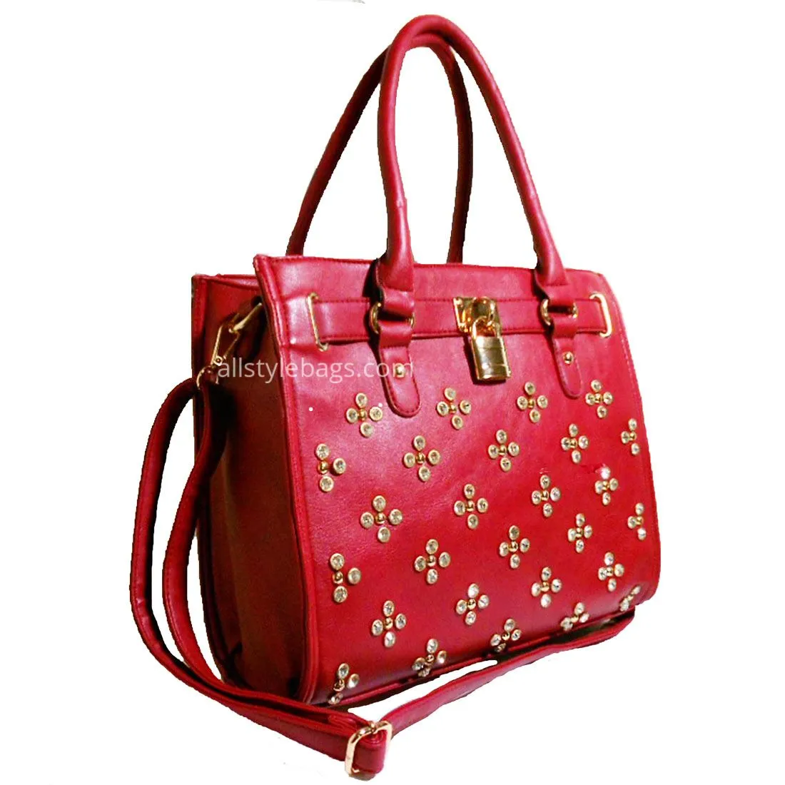brown taupe LOEM lock Rhinestone Studs Shoulder bag handbag Designer Inspired