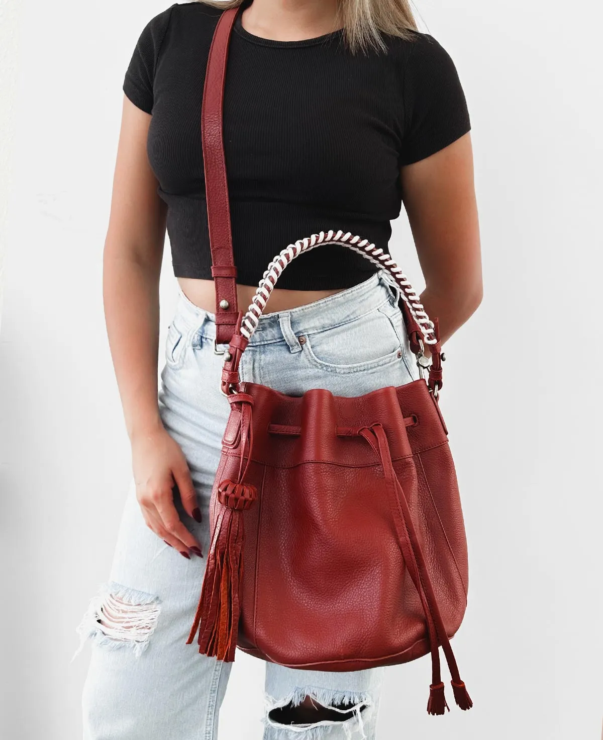Bucket Bag Joce Burgundy / Maroon Leather Bag