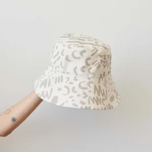 Bucket Hat - Dashes and Moons in Flax