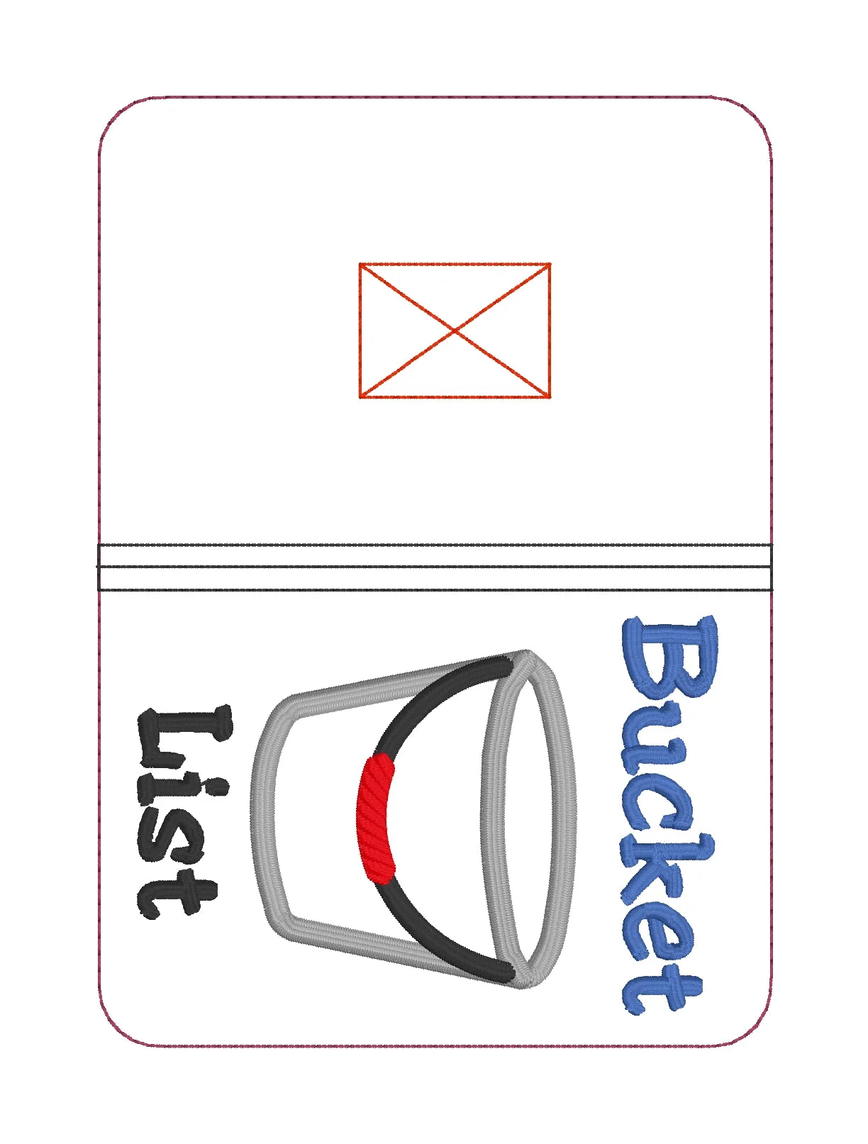 Bucket list applique notebook cover (2 sizes available) machine embroidery design DIGITAL DOWNLOAD