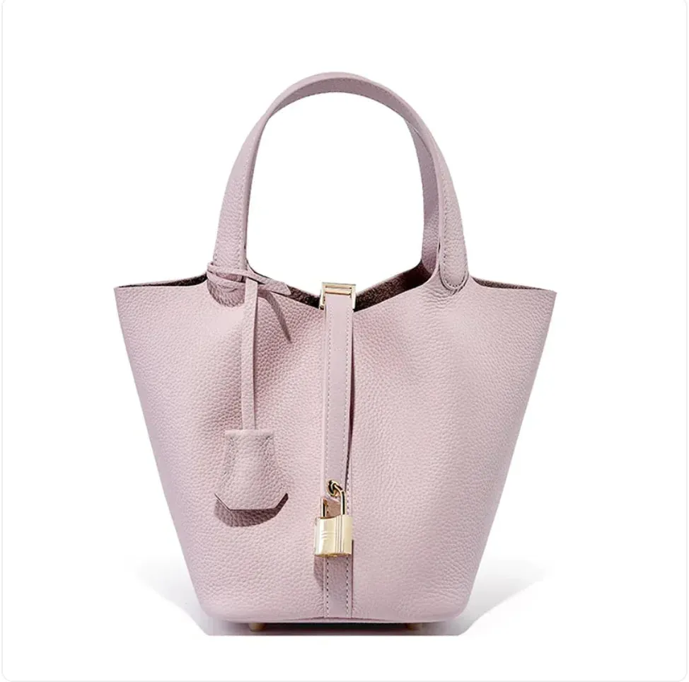 Bucket Vegetable Basket Leather Mummy Handbag