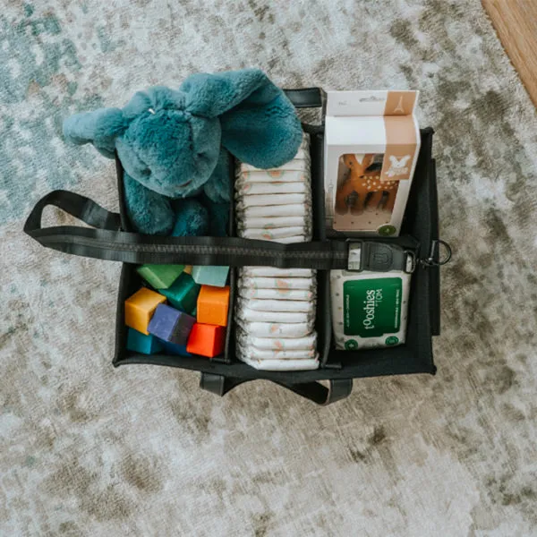 Bunnie Caddie Deluxe Nappy Organiser - Black