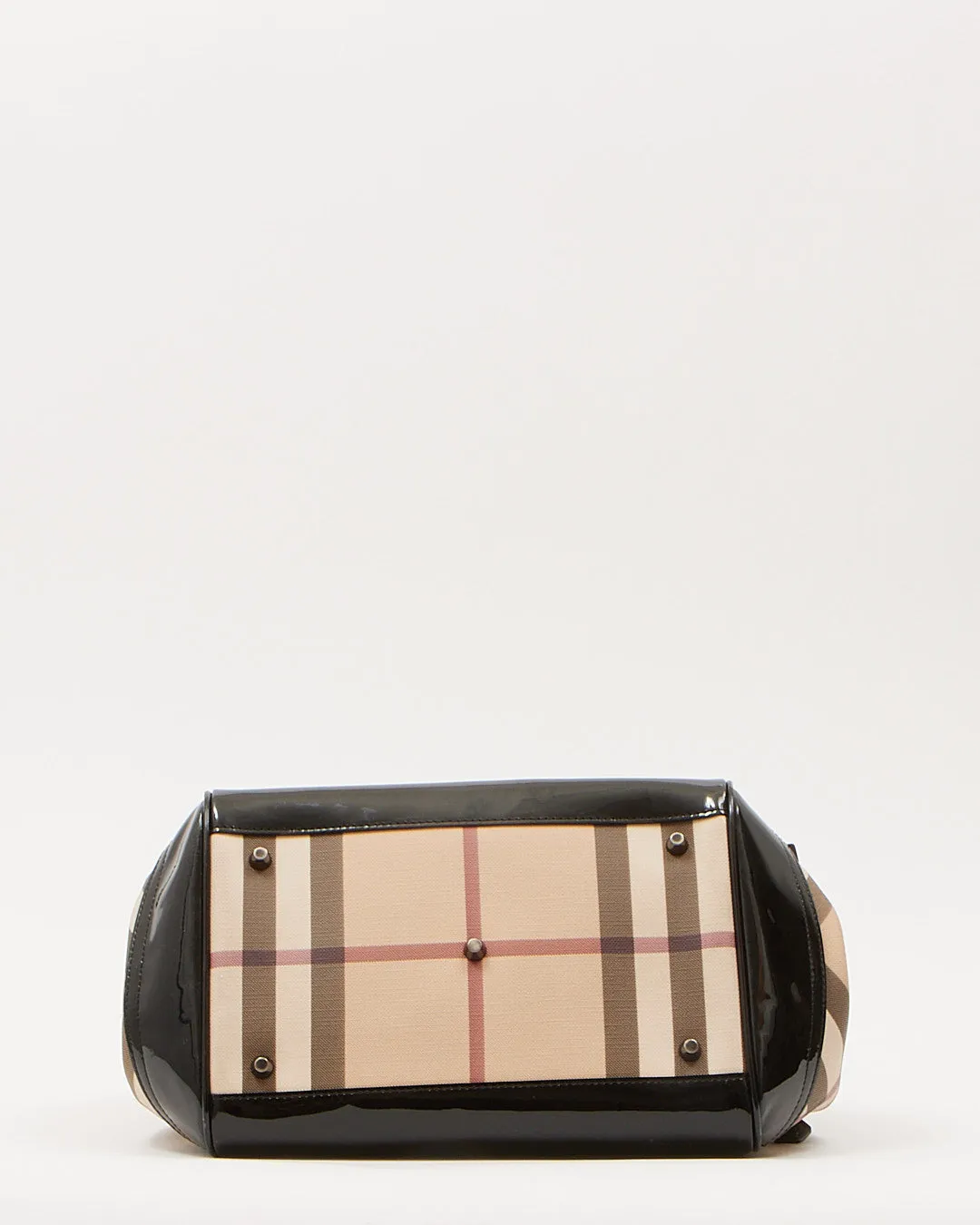 Burberry Nova Check Coated Canvas & Patent Leather Tote Bag